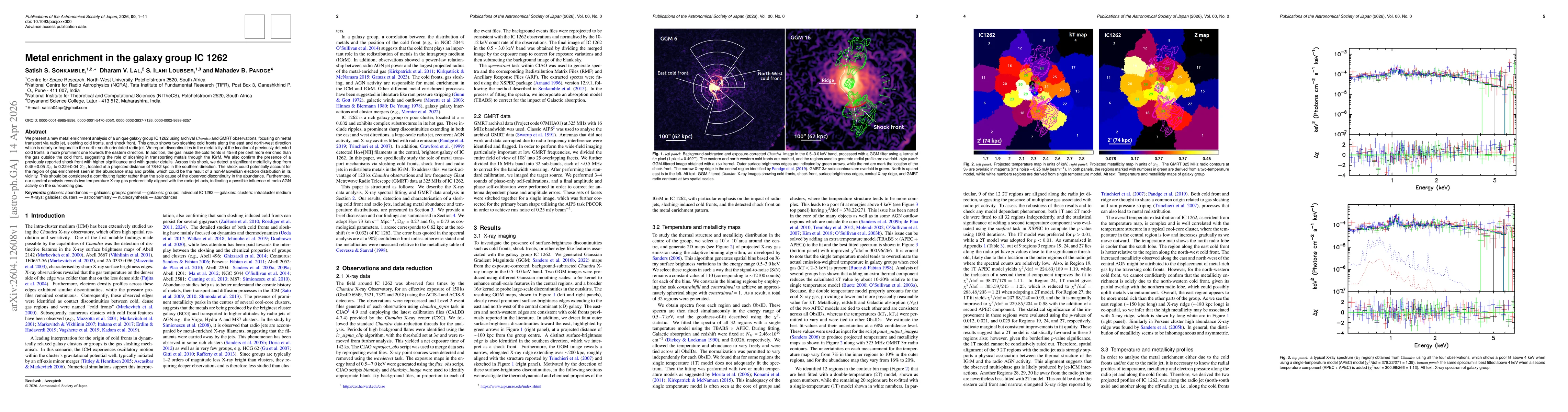 Thumbnail for Metal enrichment in the galaxy group IC 1262