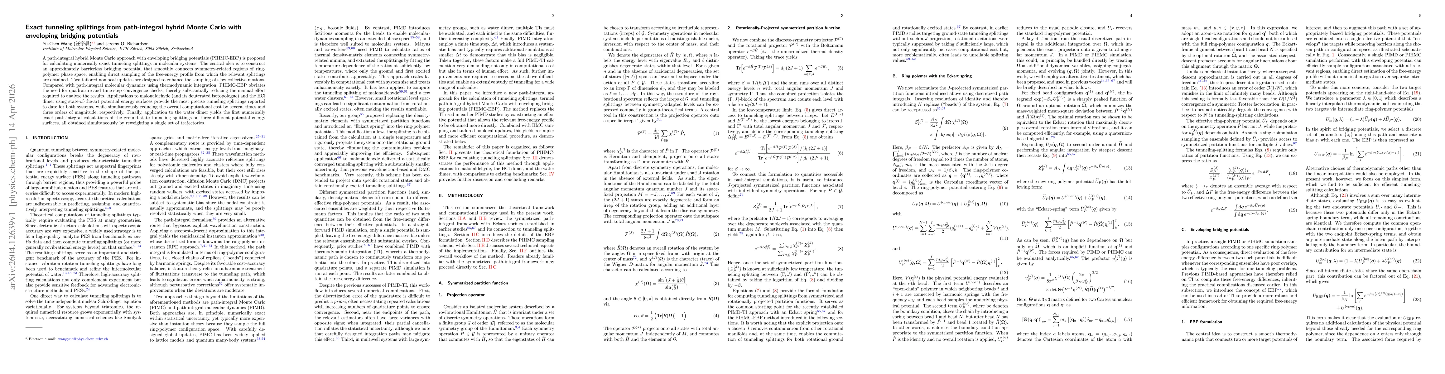 Thumbnail for Exact tunneling splittings from path-integral hybrid Monte Carlo with enveloping bridging potentials