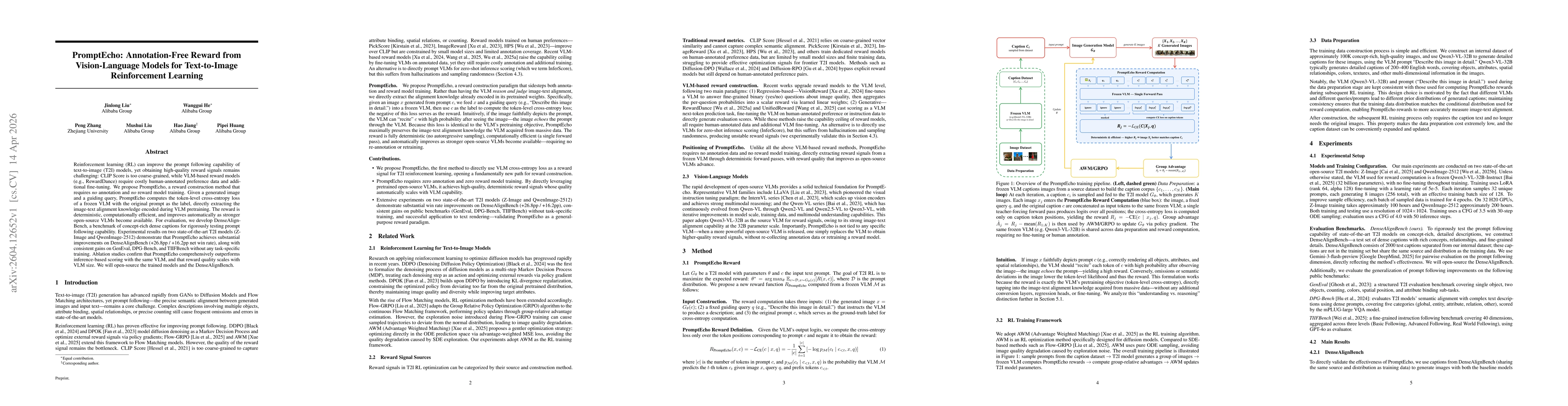 Thumbnail for PromptEcho: Annotation-Free Reward from Vision-Language Models for Text-to-Image Reinforcement Learning