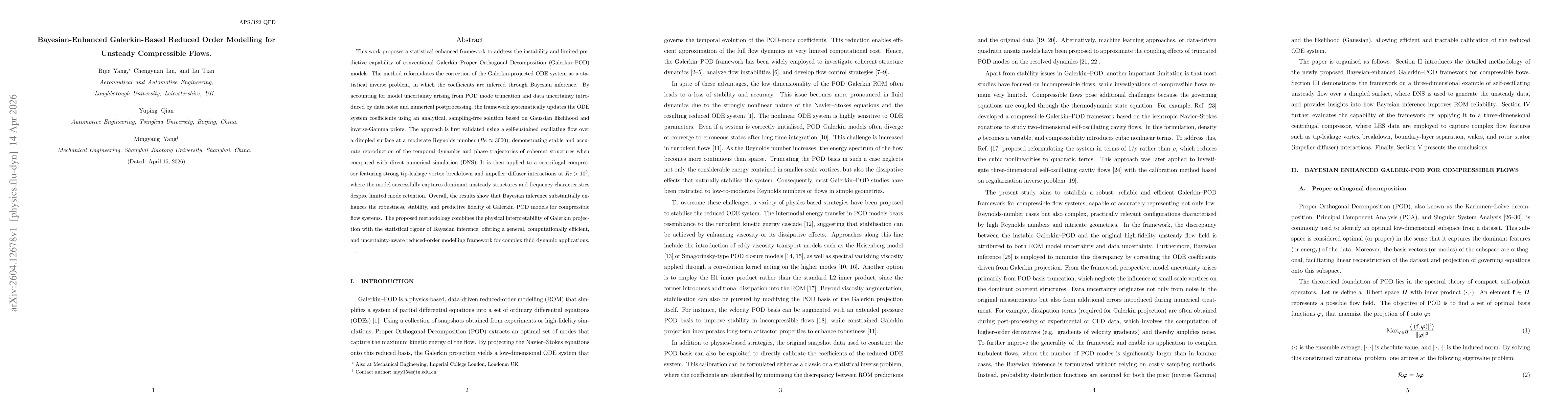 Thumbnail for Bayesian-Enhanced Galerkin-Based Reduced Order Modelling for Unsteady Compressible Flows