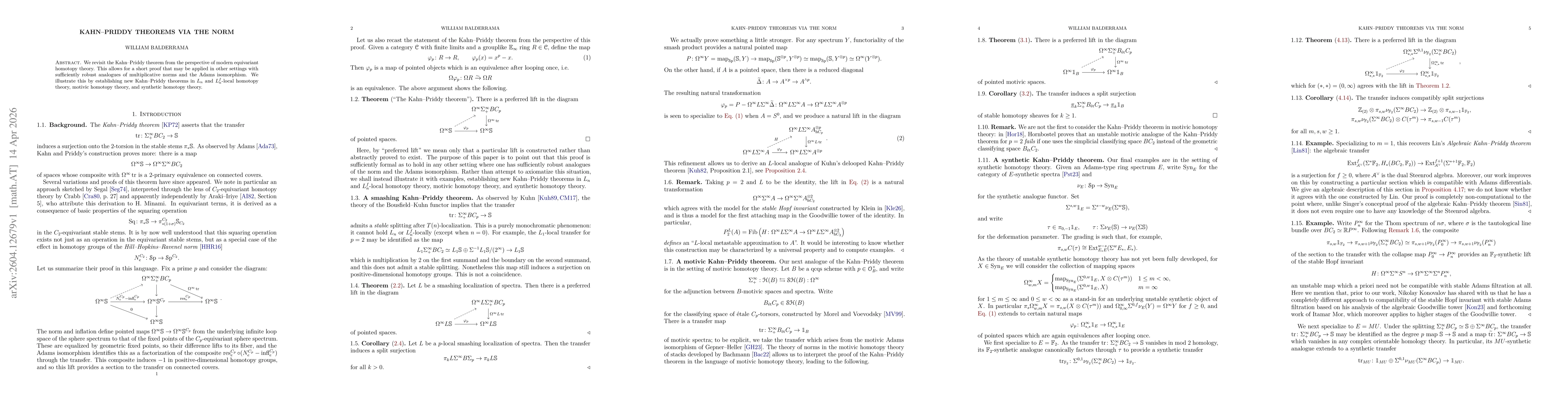 Thumbnail for Kahn-Priddy theorems via the norm