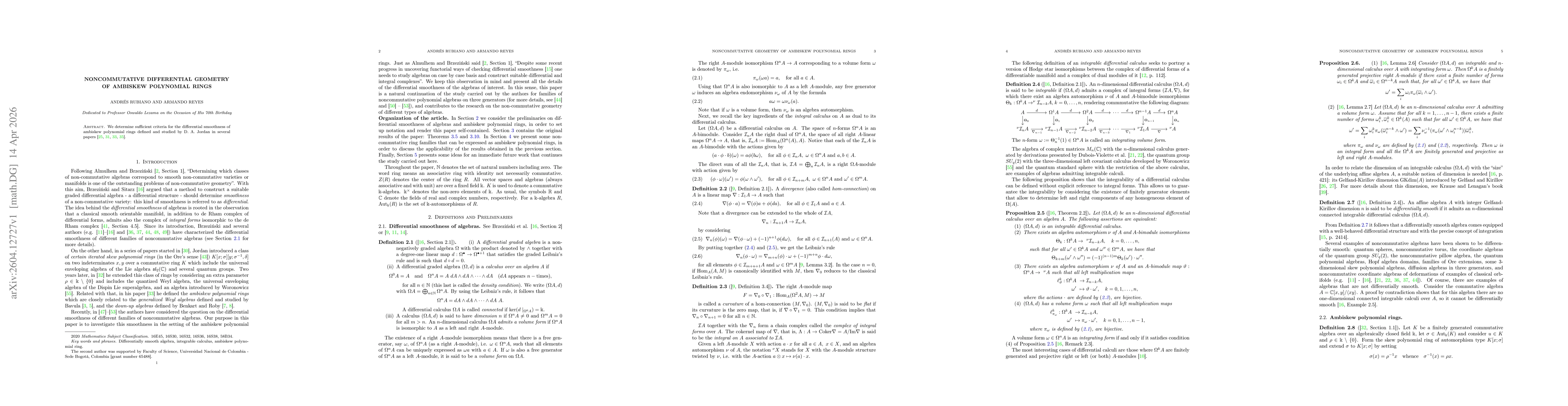 Thumbnail for Noncommutative differential geometry of ambiskew polynomial rings
