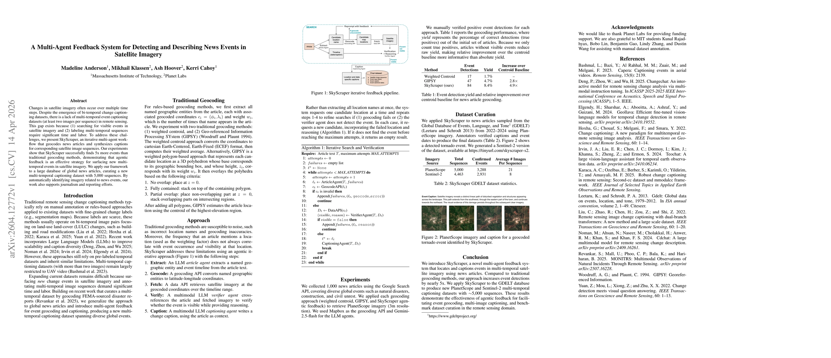 Thumbnail for A Multi-Agent Feedback System for Detecting and Describing News Events in Satellite Imagery