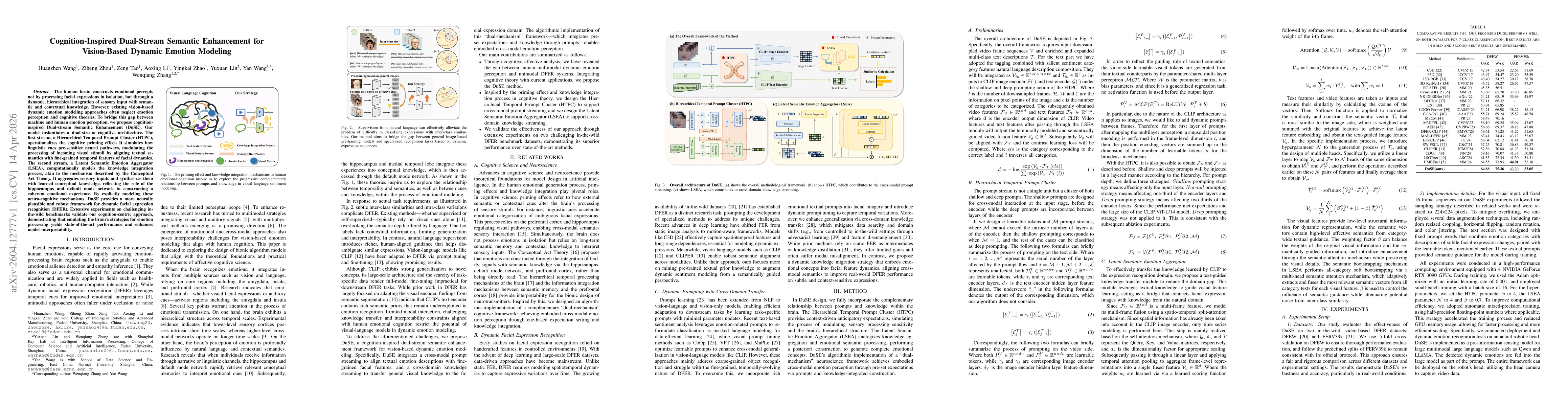 Thumbnail for Cognition-Inspired Dual-Stream Semantic Enhancement for Vision-Based Dynamic Emotion Modeling