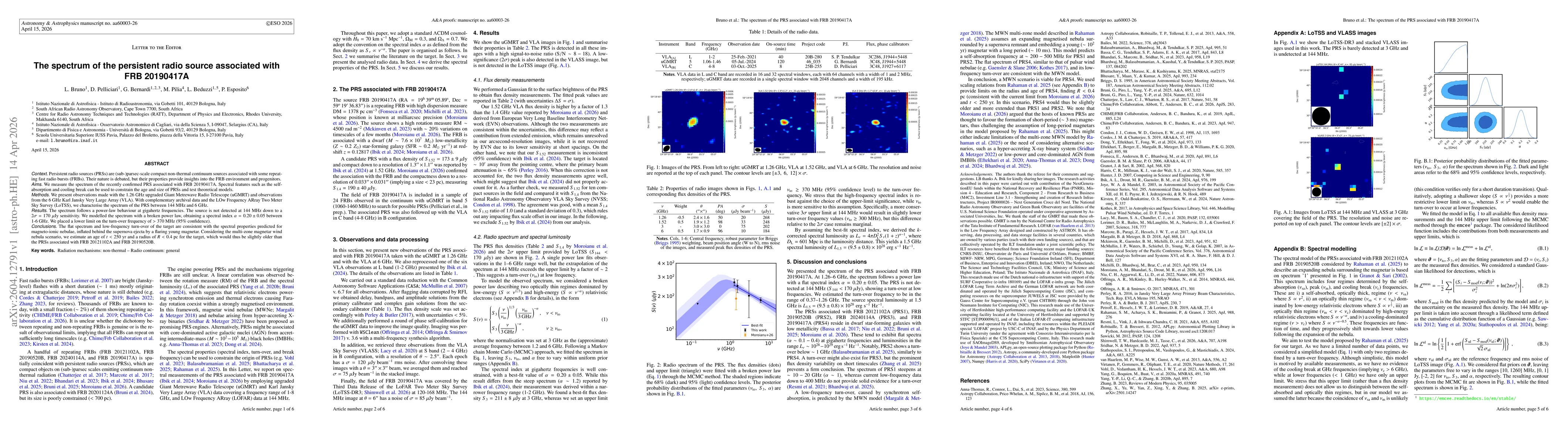 Thumbnail for The spectrum of the persistent radio source associated with FRB 20190417A