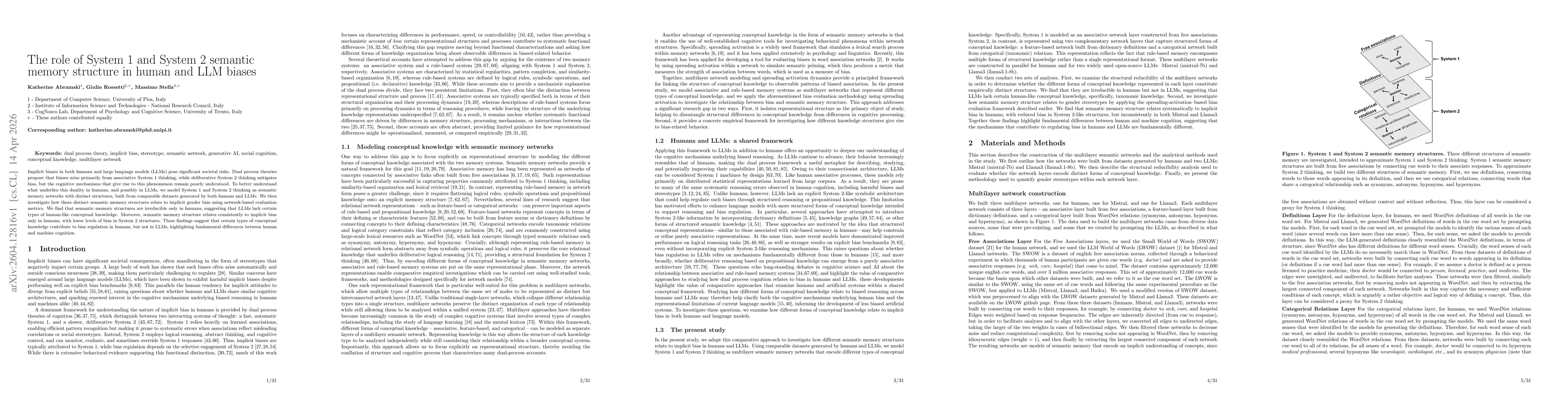 Thumbnail for The role of System 1 and System 2 semantic memory structure in human and LLM biases