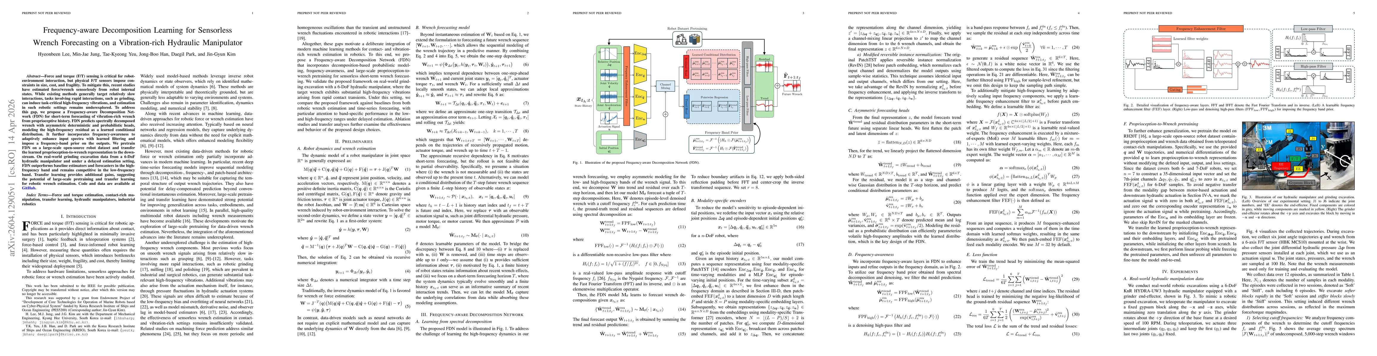 Thumbnail for Frequency-aware Decomposition Learning for Sensorless Wrench Forecasting on a Vibration-rich Hydraulic Manipulator