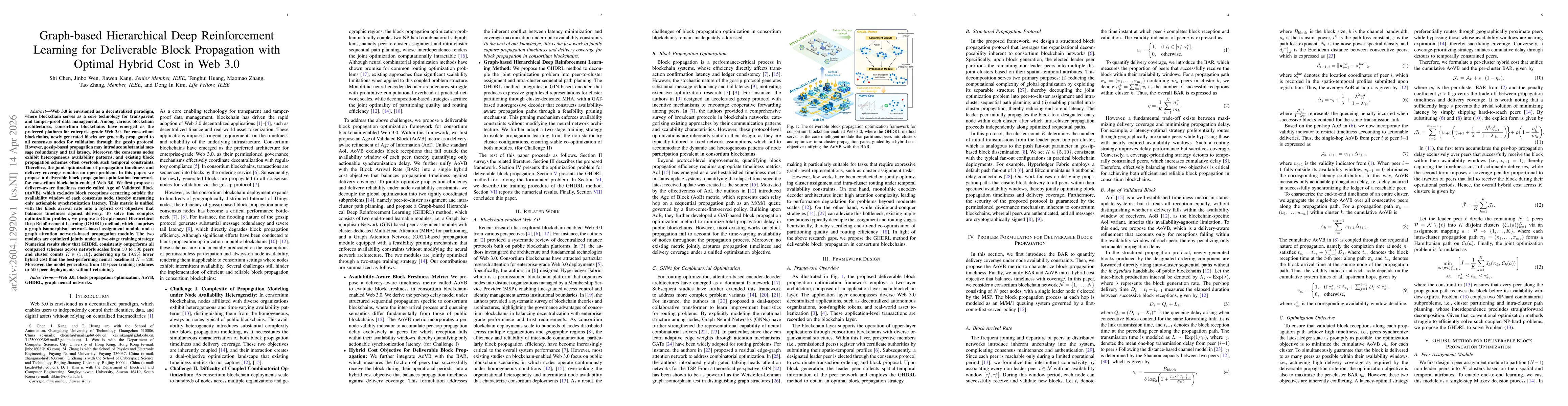 Thumbnail for Graph-based Hierarchical Deep Reinforcement Learning for Deliverable Block Propagation with Optimal Hybrid Cost in Web 3.0