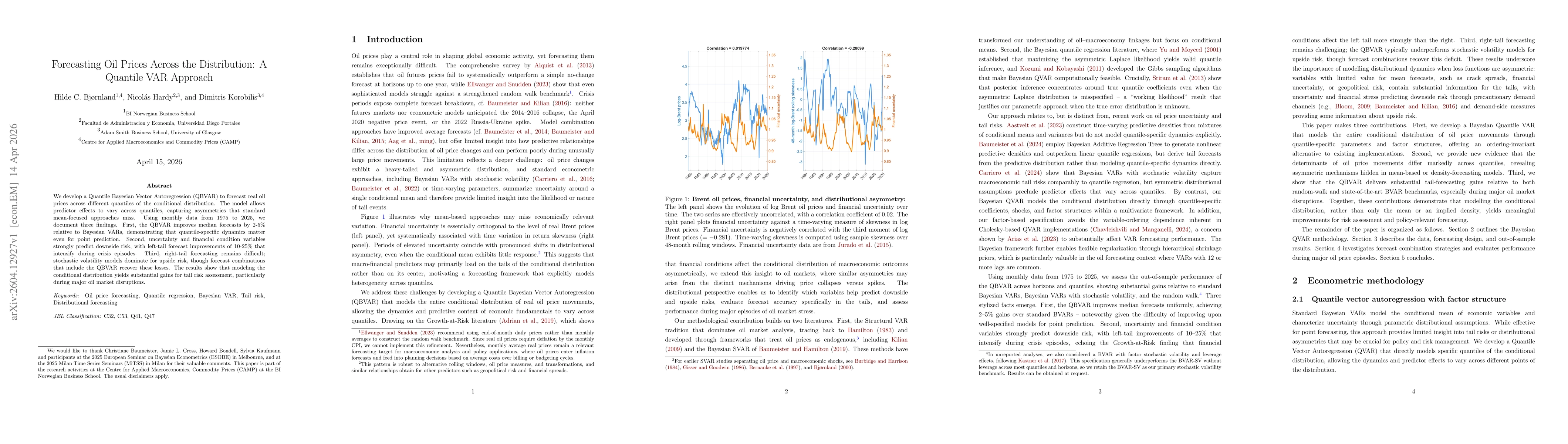 Thumbnail for Forecasting Oil Prices Across the Distribution: A Quantile VAR Approach
