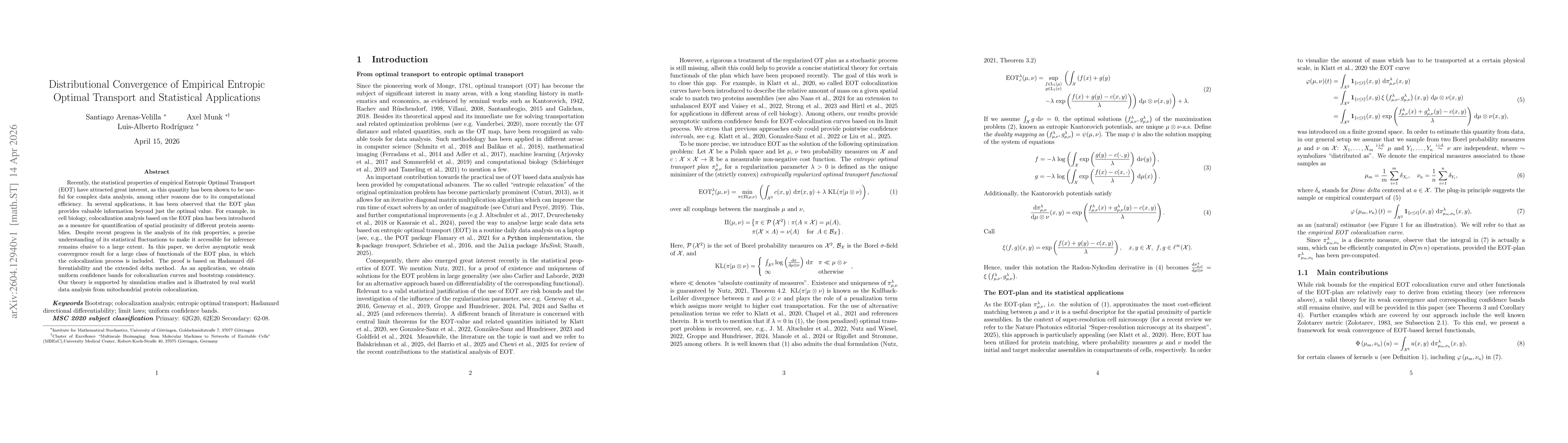 Thumbnail for Distributional Convergence of Empirical Entropic Optimal Transport and Statistical Applications
