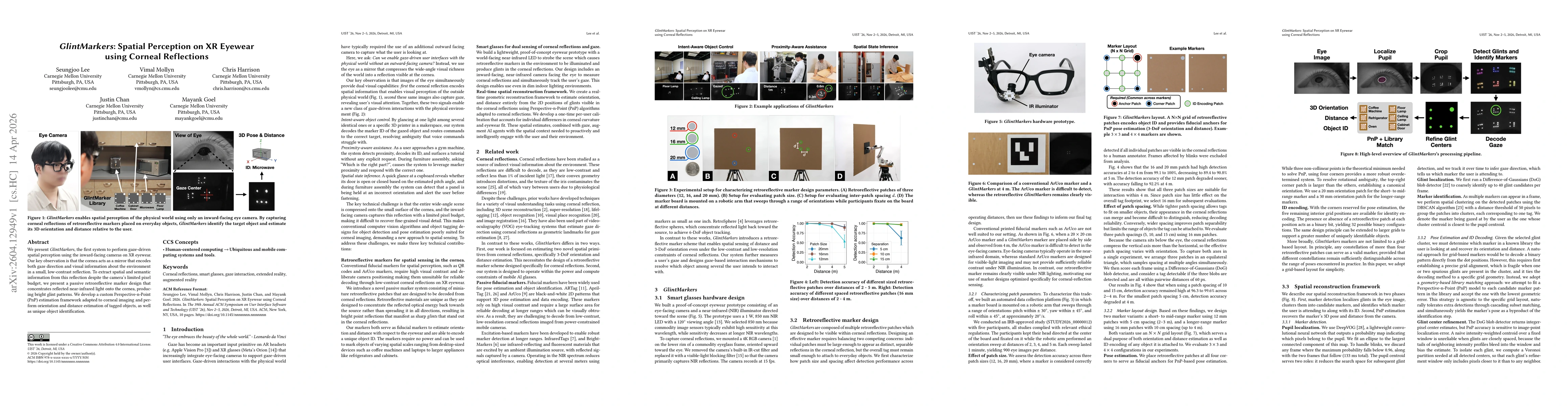 Thumbnail for GlintMarkers: Spatial Perception on XR Eyewear using Corneal Reflections