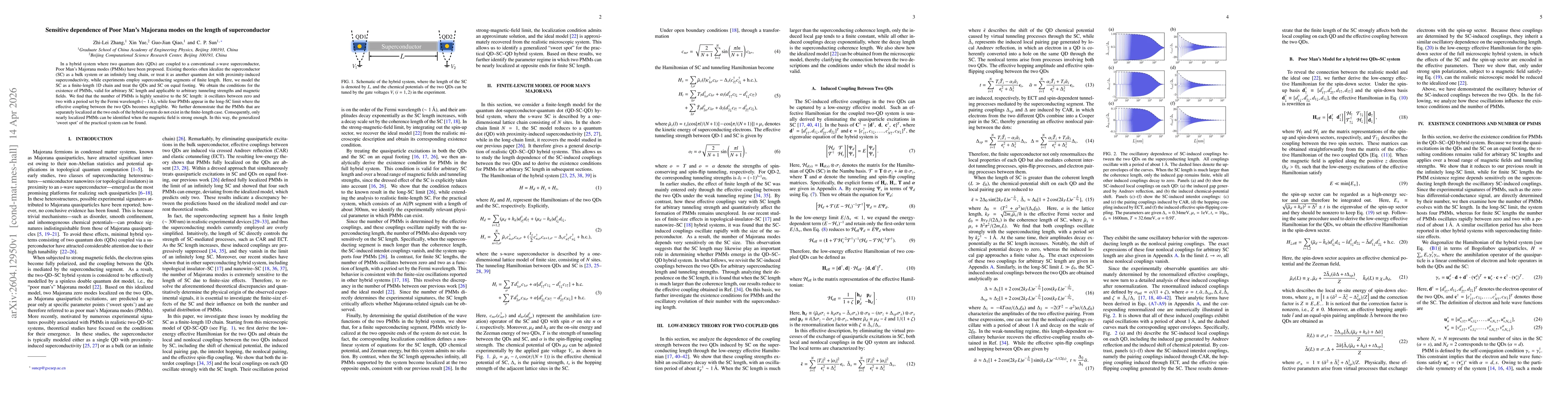 Thumbnail for Sensitive dependence of Poor Man's Majorana modes on the length of superconductor