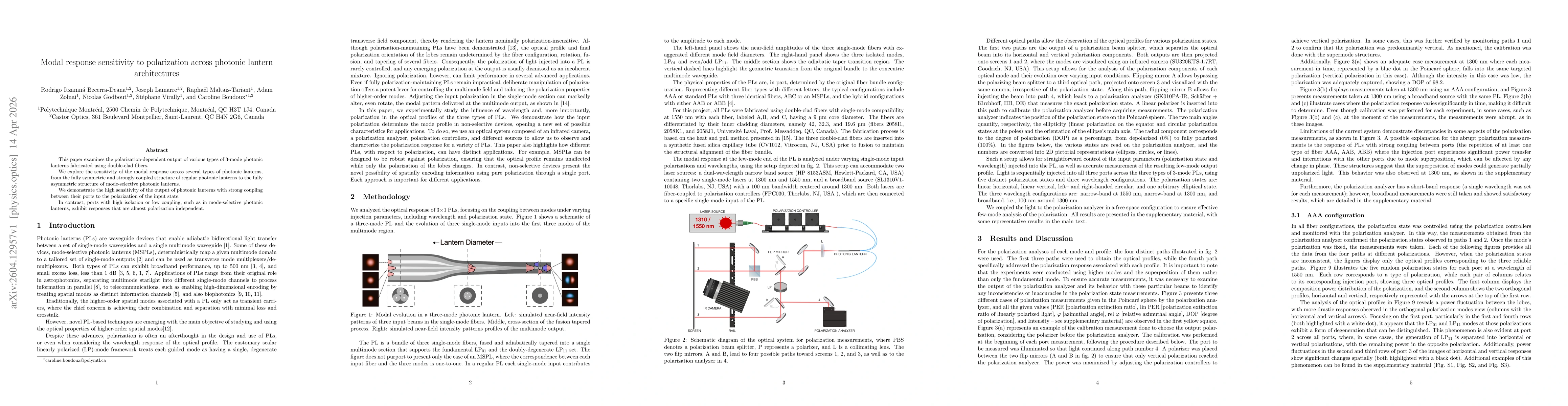 Thumbnail for Modal response sensitivity to polarization across photonic lantern architectures