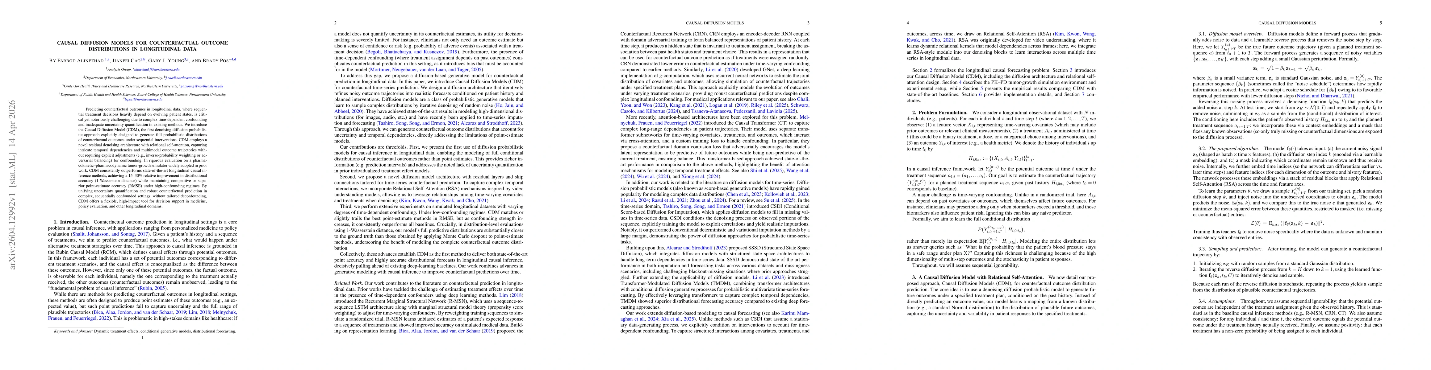 Thumbnail for Causal Diffusion Models for Counterfactual Outcome Distributions in Longitudinal Data