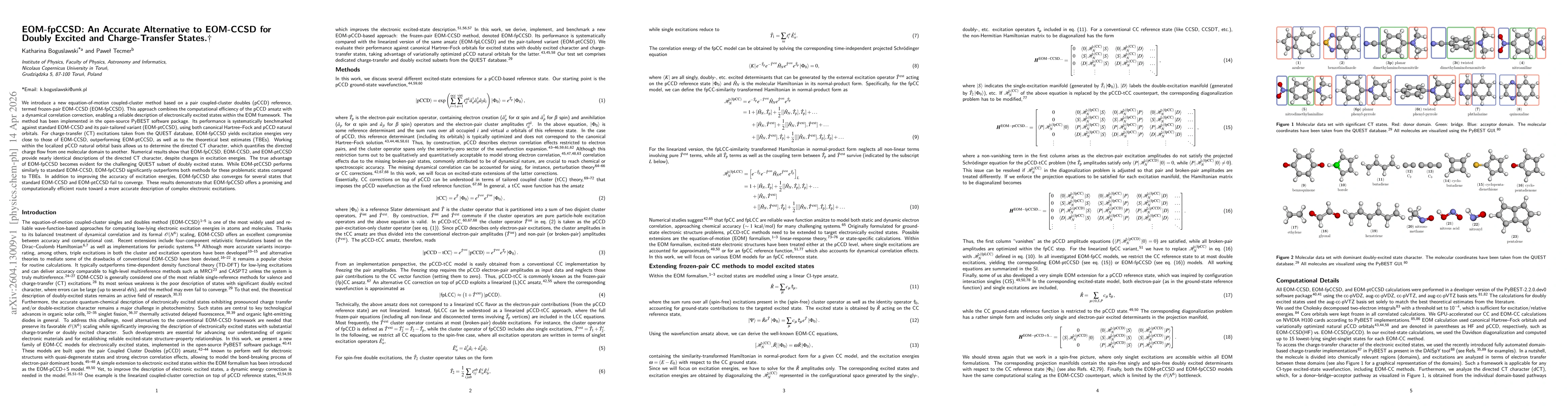 Thumbnail for EOM-fpCCSD: An Accurate Alternative to EOM-CCSD for Doubly Excited and Charge-Transfer States