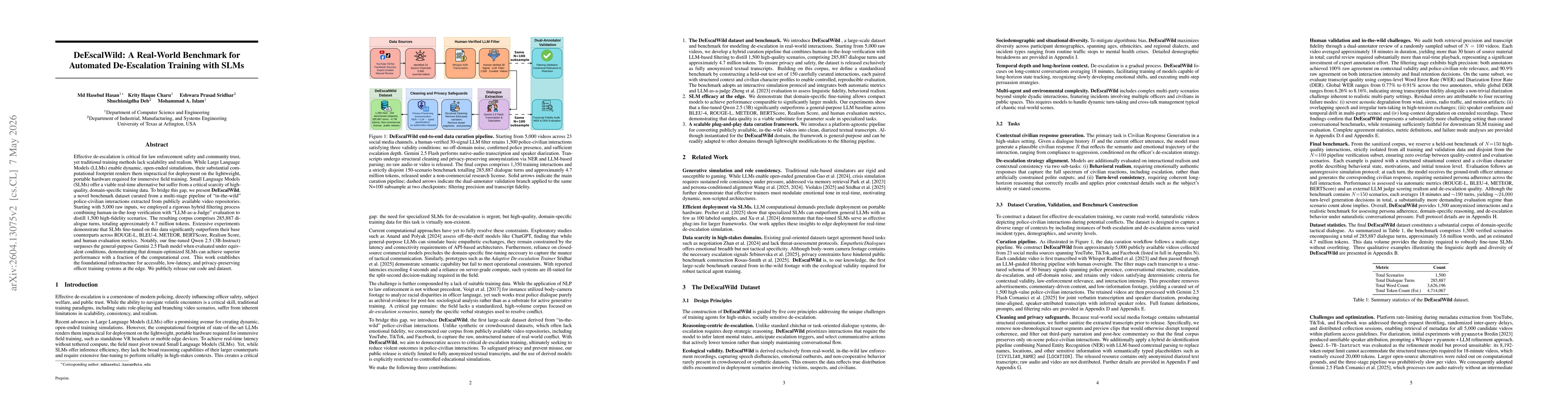 Thumbnail for DeEscalWild: A Real-World Benchmark for Automated De-Escalation Training with SLMs