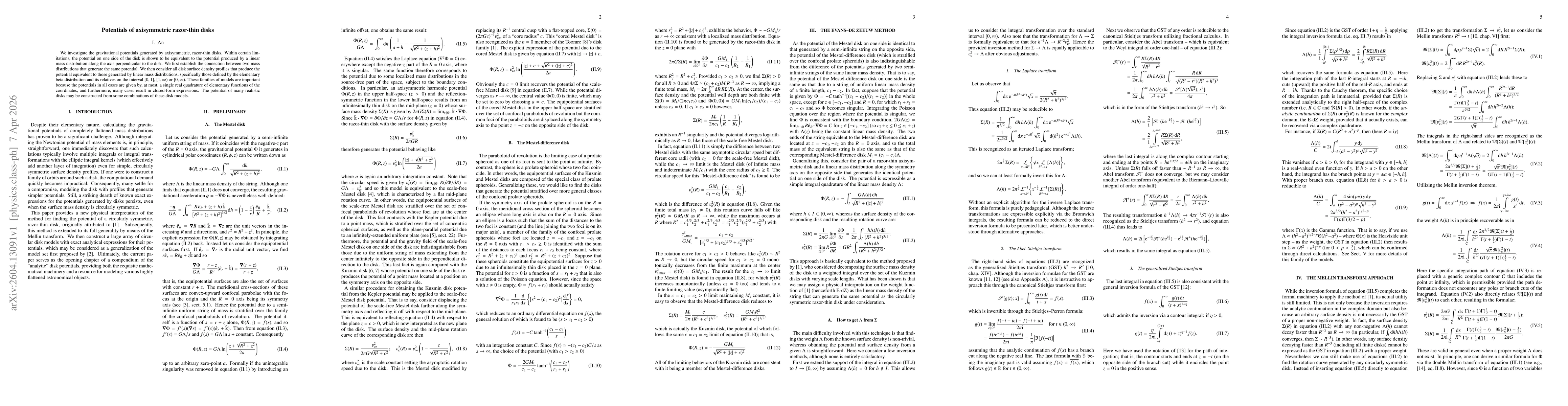 Thumbnail for Potentials of axisymmetric razor-thin disks
