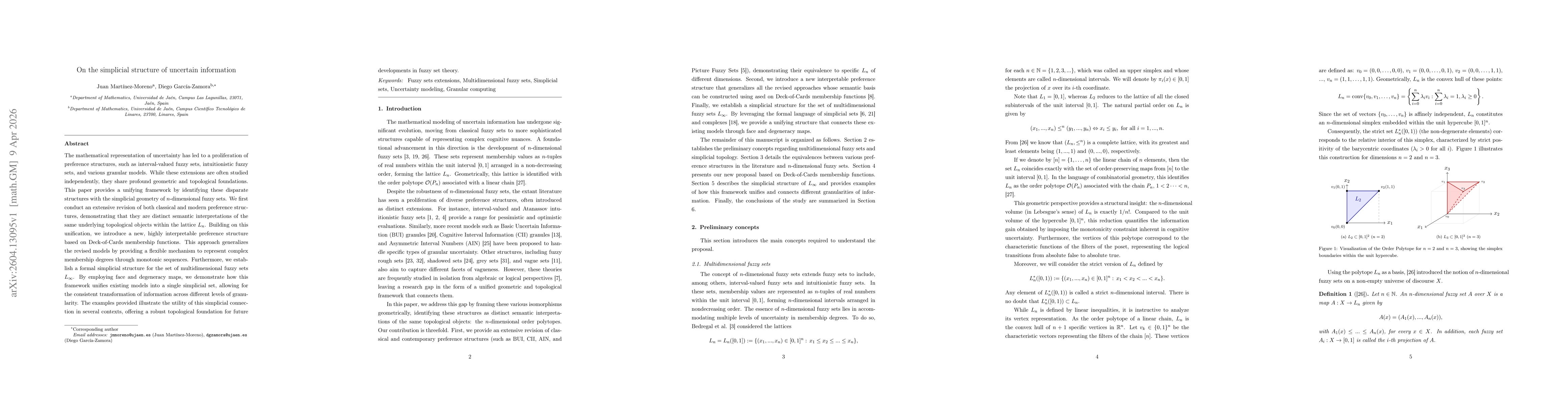 Thumbnail for On the simplicial structure of uncertain information