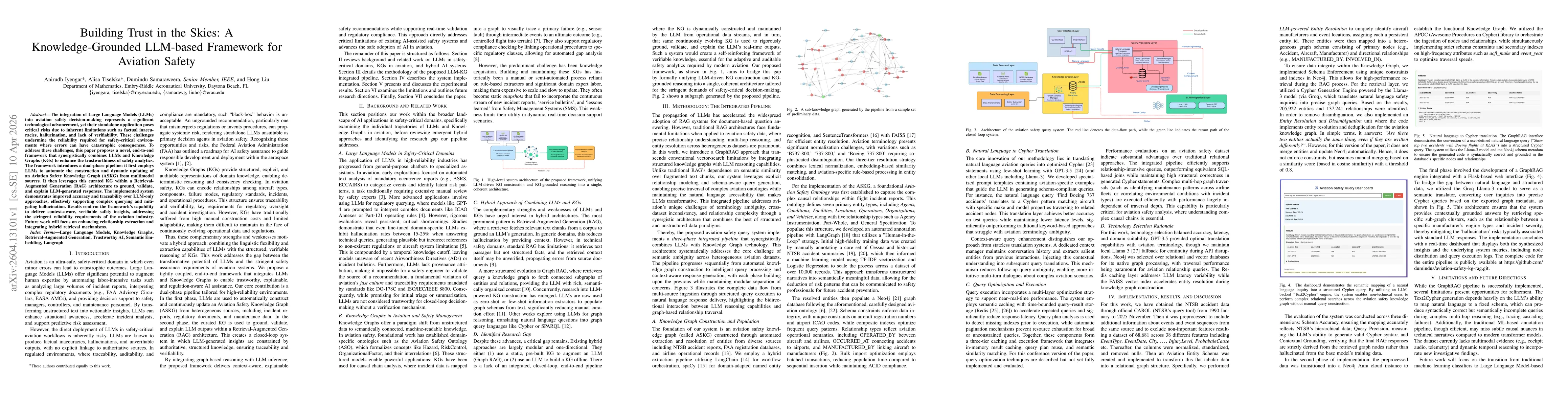 Thumbnail for Building Trust in the Skies: A Knowledge-Grounded LLM-based Framework for Aviation Safety