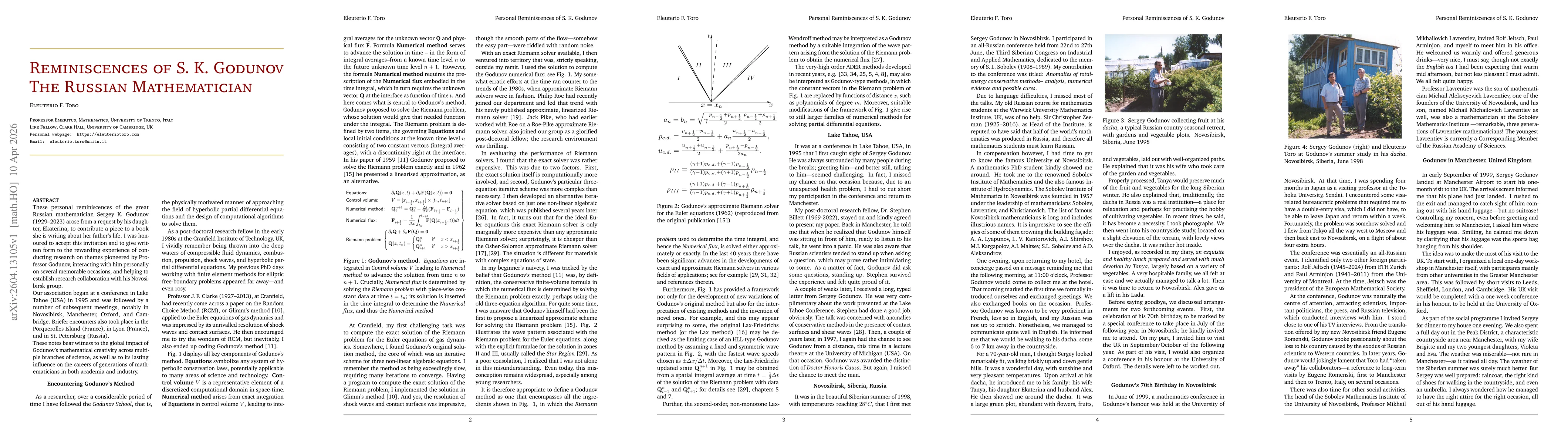 Thumbnail for Reminiscences of S. K. Godunov. The Russian Mathematician