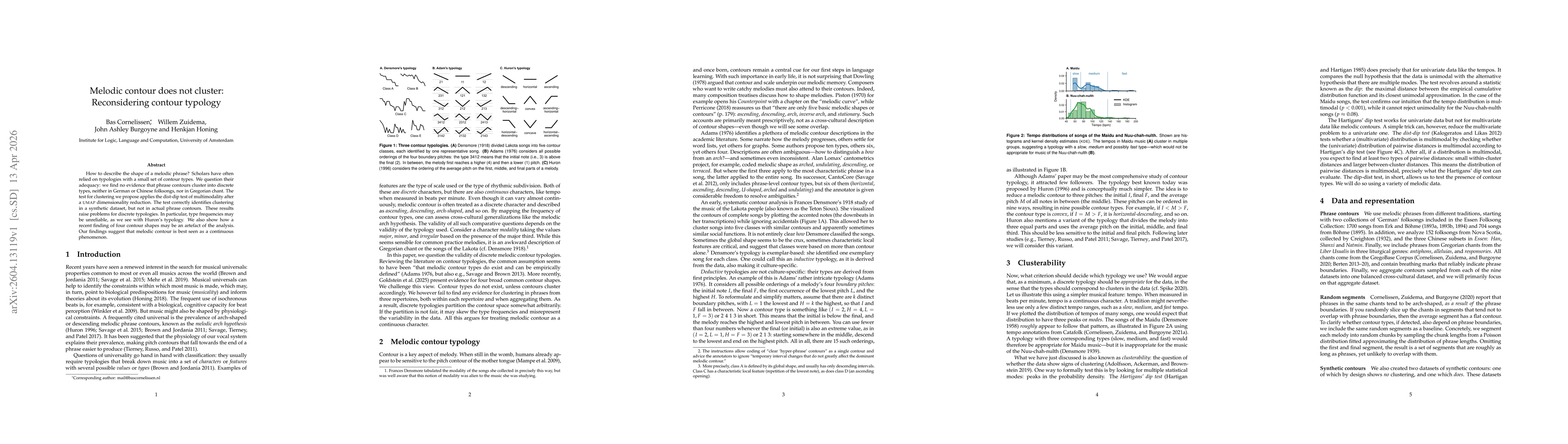 Thumbnail for Melodic contour does not cluster: Reconsidering contour typology