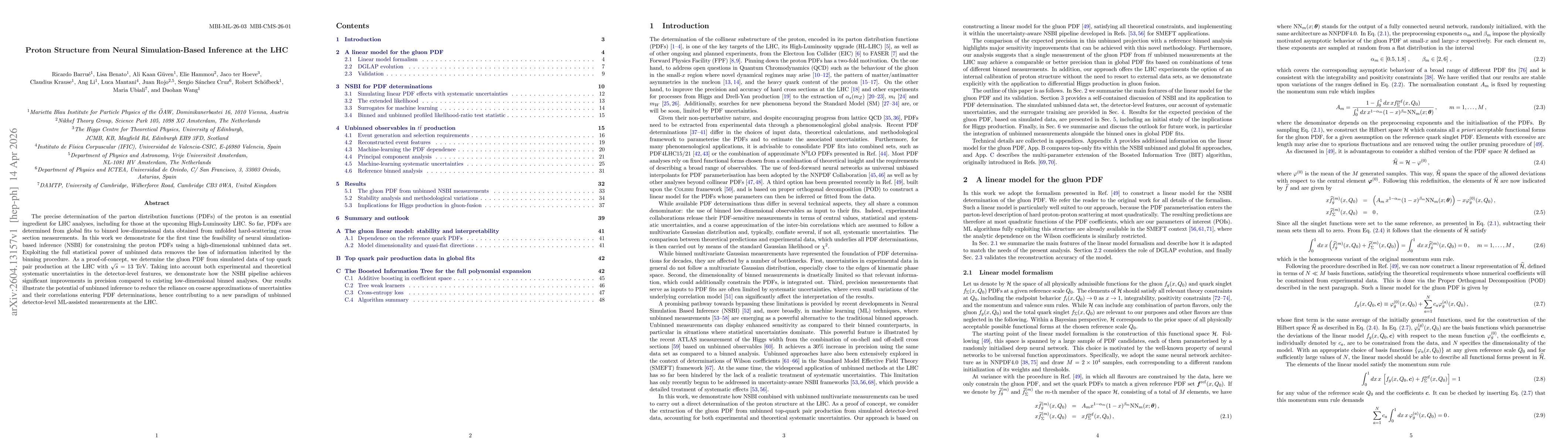 Thumbnail for Proton Structure from Neural Simulation-Based Inference at the LHC