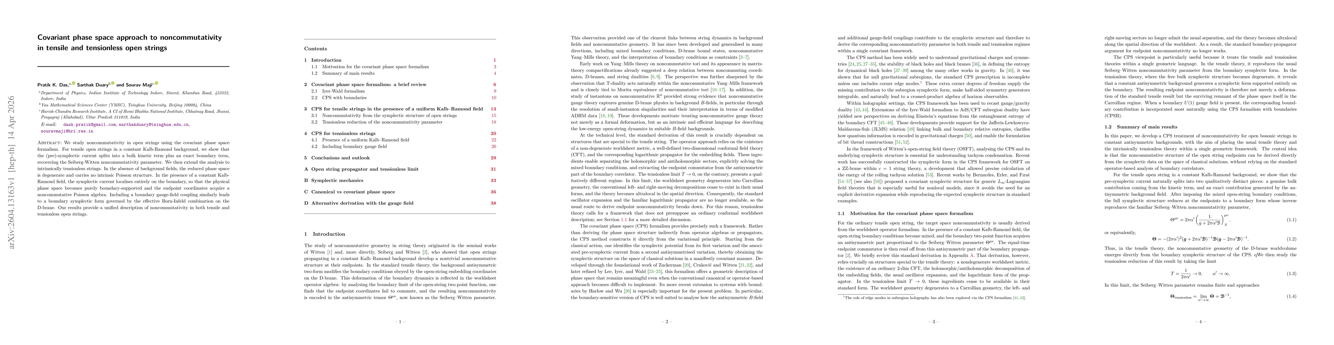 Thumbnail for Covariant phase space approach to noncommutativity in tensile and tensionless open strings