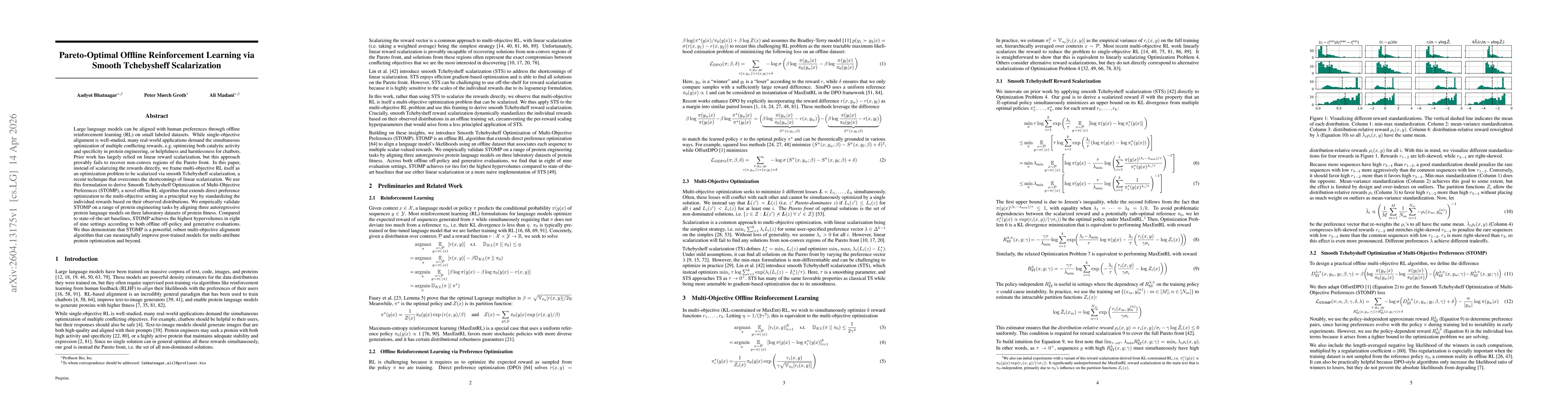 Thumbnail for Pareto-Optimal Offline Reinforcement Learning via Smooth Tchebysheff Scalarization