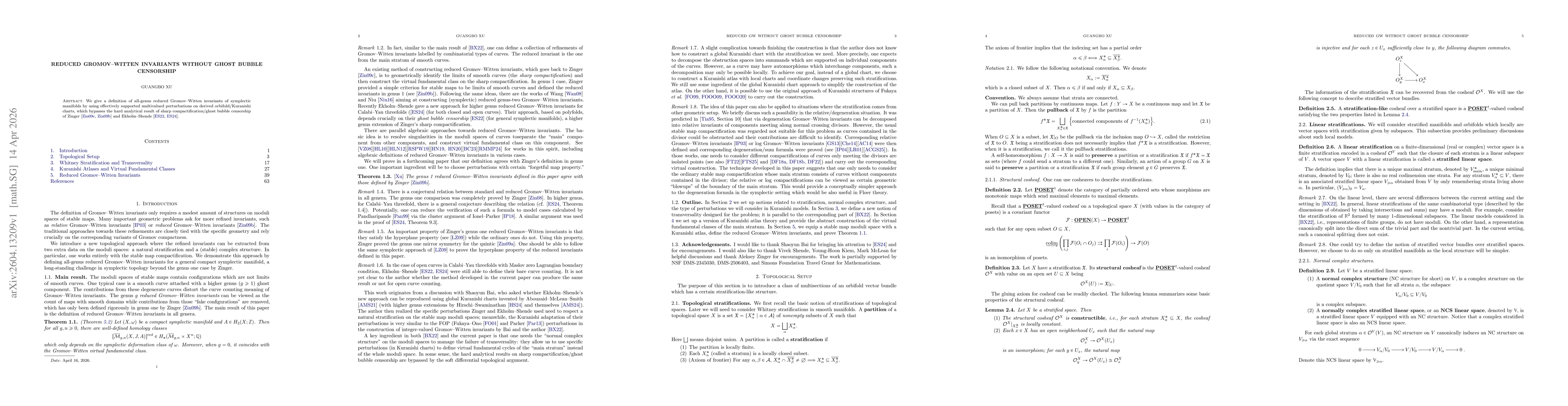 Thumbnail for Reduced Gromov-Witten invariants without ghost bubble censorship