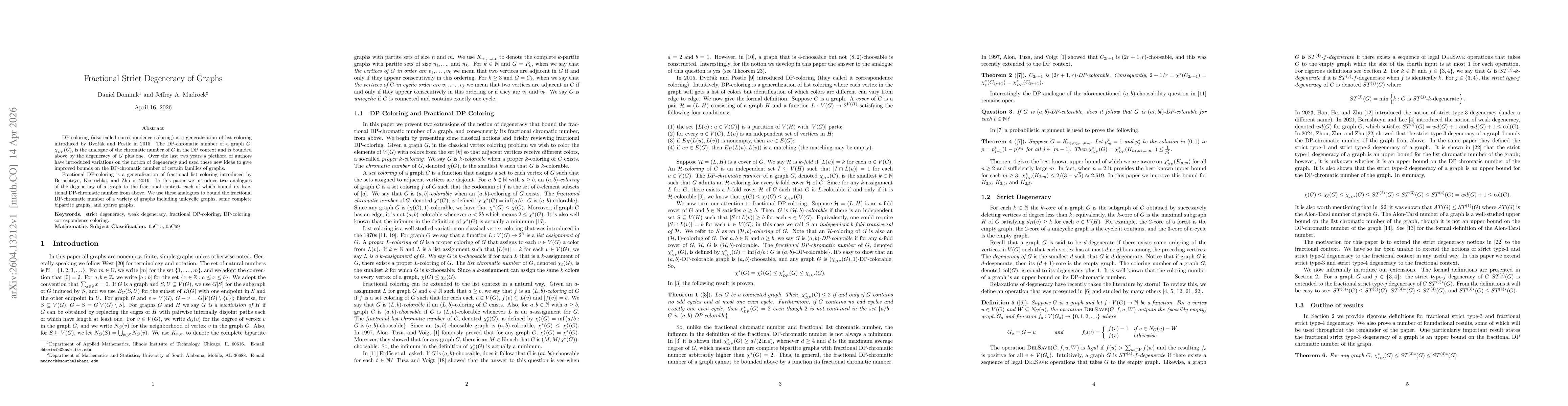 Thumbnail for Fractional Strict Degeneracy of Graphs