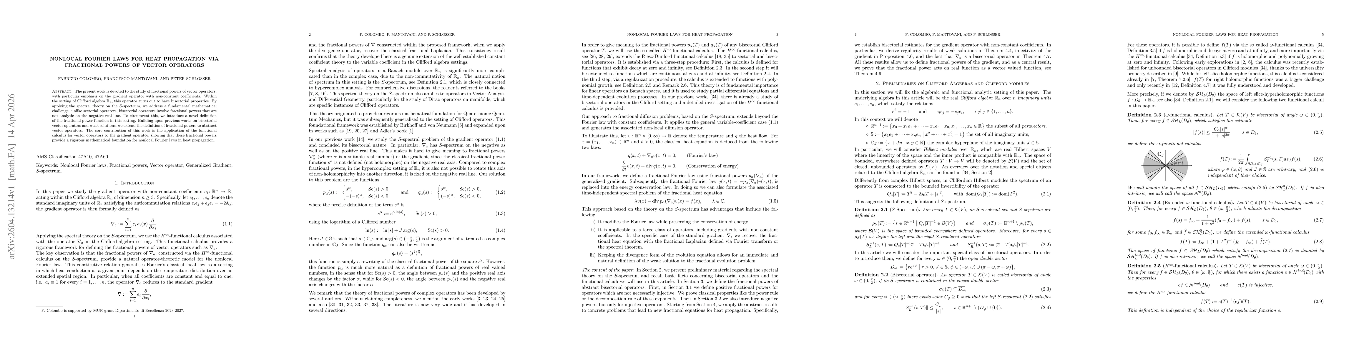Thumbnail for Nonlocal Fourier Laws for Heat Propagation via Fractional powers of Vector Operators