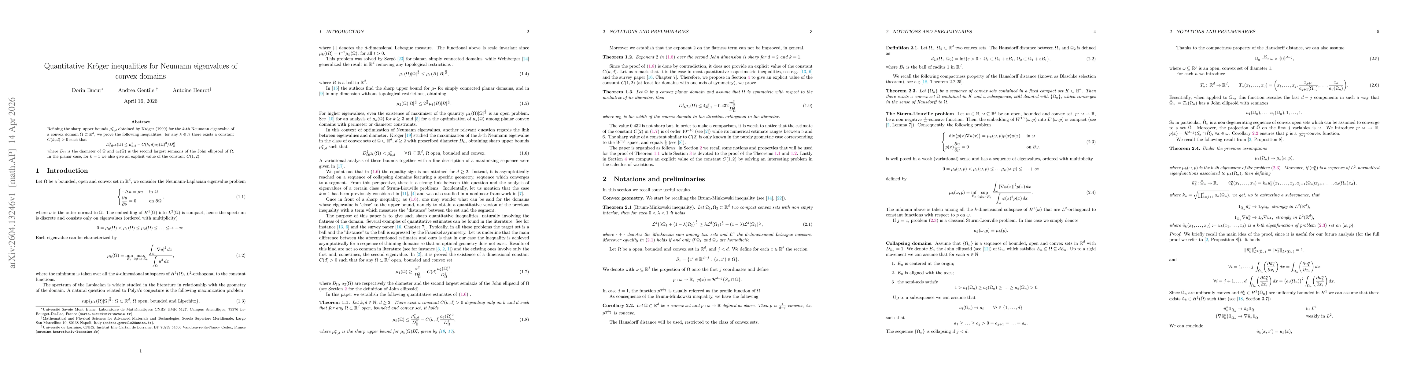 Thumbnail for Quantitative Kröger inequalities for Neumann eigenvalues of convex domains