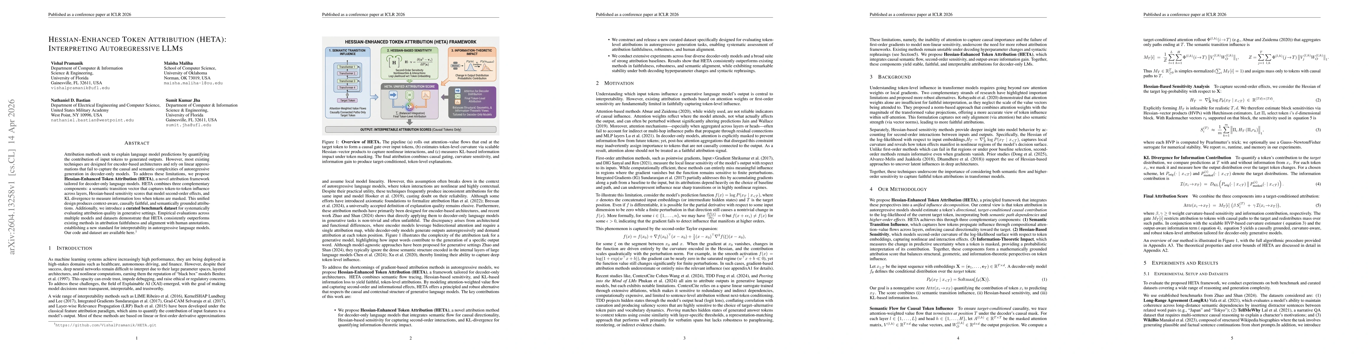 Thumbnail for Hessian-Enhanced Token Attribution (HETA): Interpreting Autoregressive LLMs