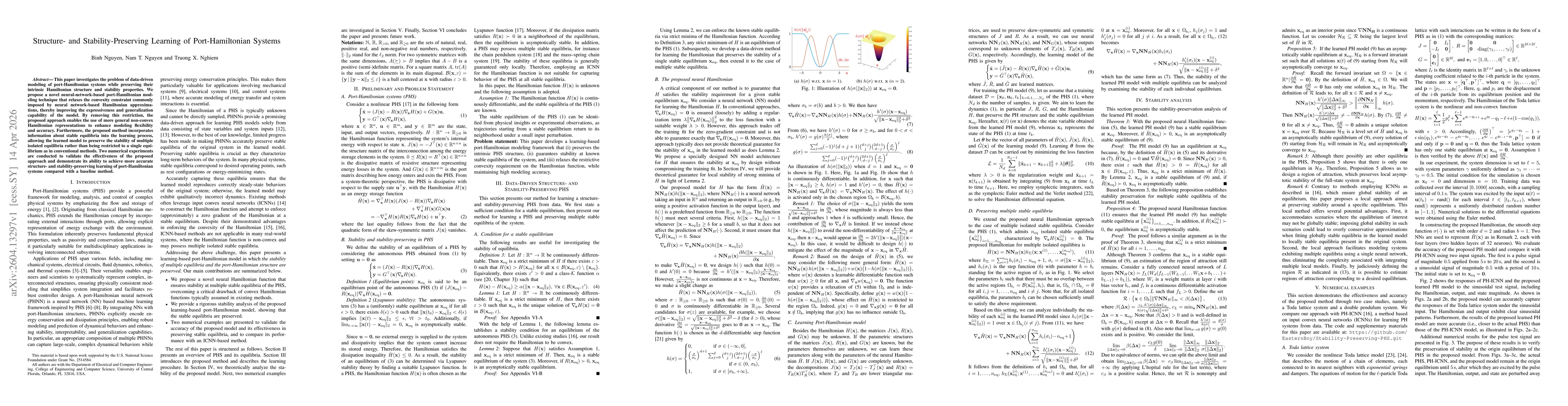 Thumbnail for Structure- and Stability-Preserving Learning of Port-Hamiltonian Systems