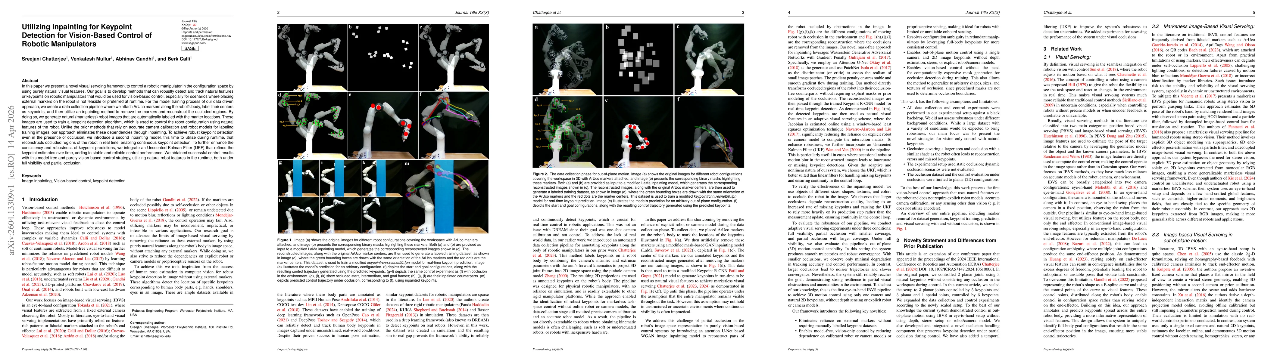 Thumbnail for Utilizing Inpainting for Keypoint Detection for Vision-Based Control of Robotic Manipulators