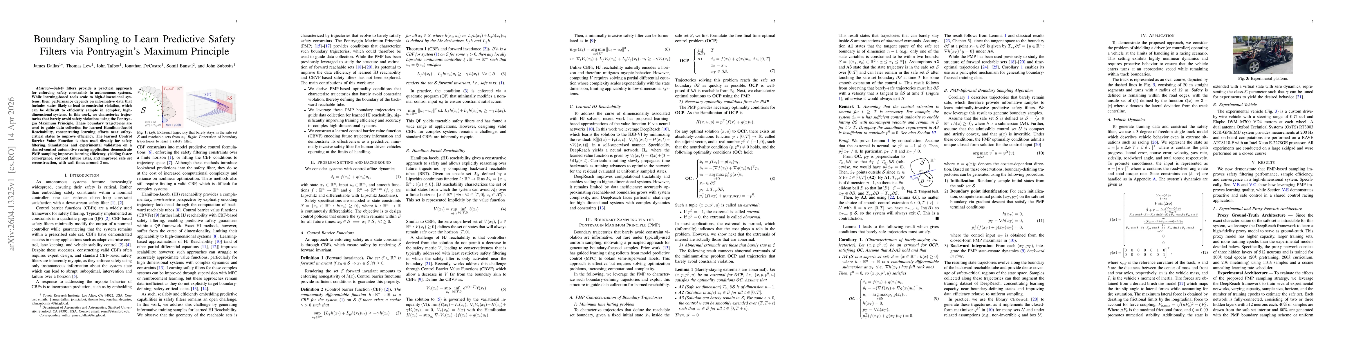 Thumbnail for Boundary Sampling to Learn Predictive Safety Filters via Pontryagin's Maximum Principle