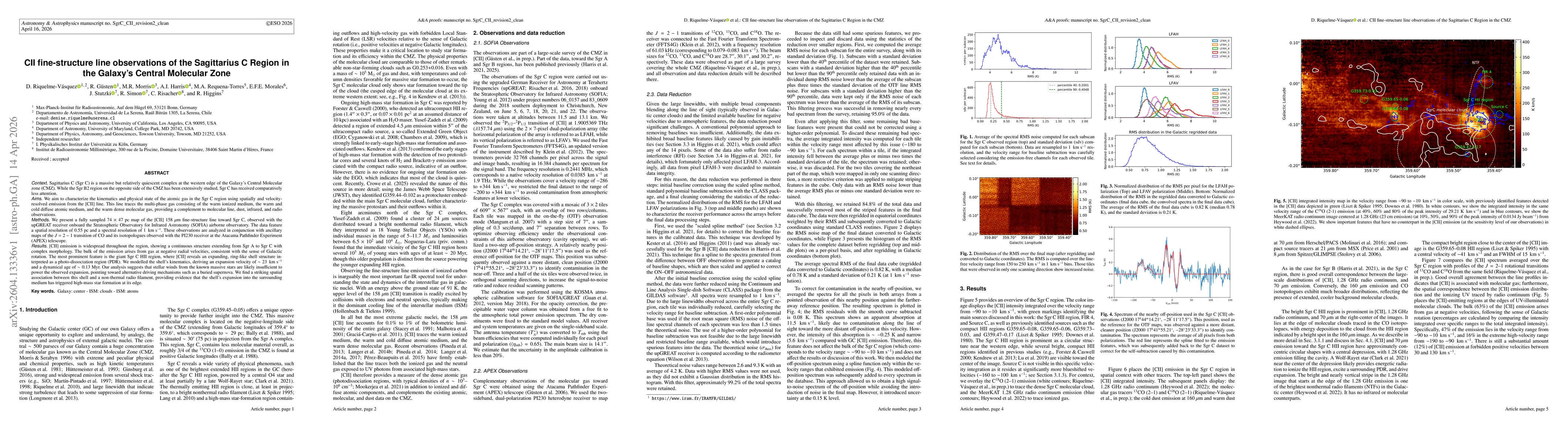 Thumbnail for CII fine-structure line observations of the Sagittarius C Region in the Galaxy's Central Molecular Zone