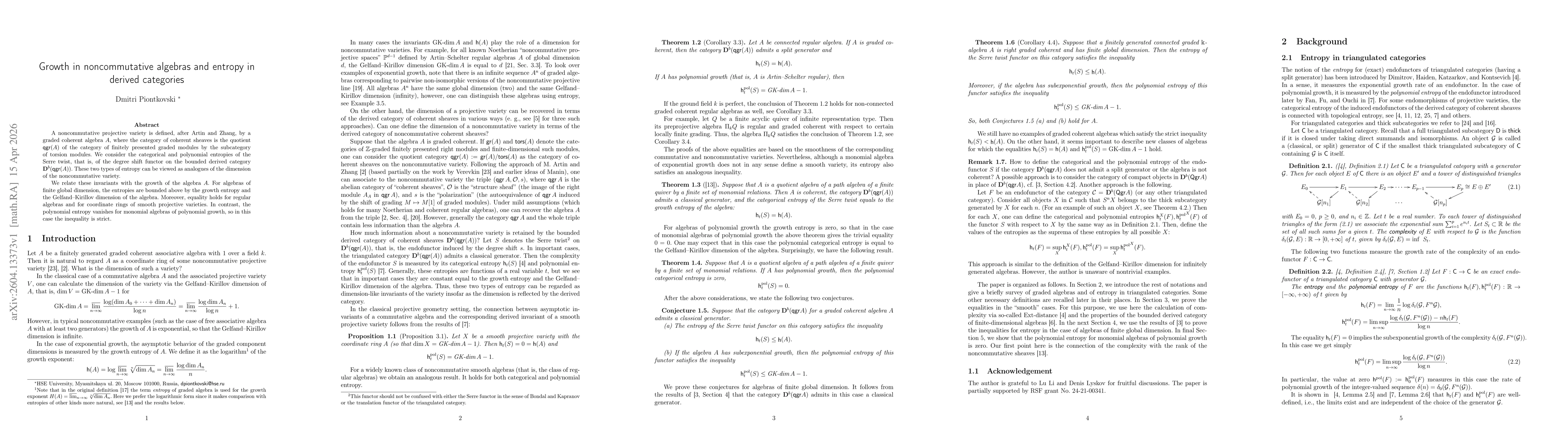 Thumbnail for Growth in noncommutative algebras and entropy in derived categories