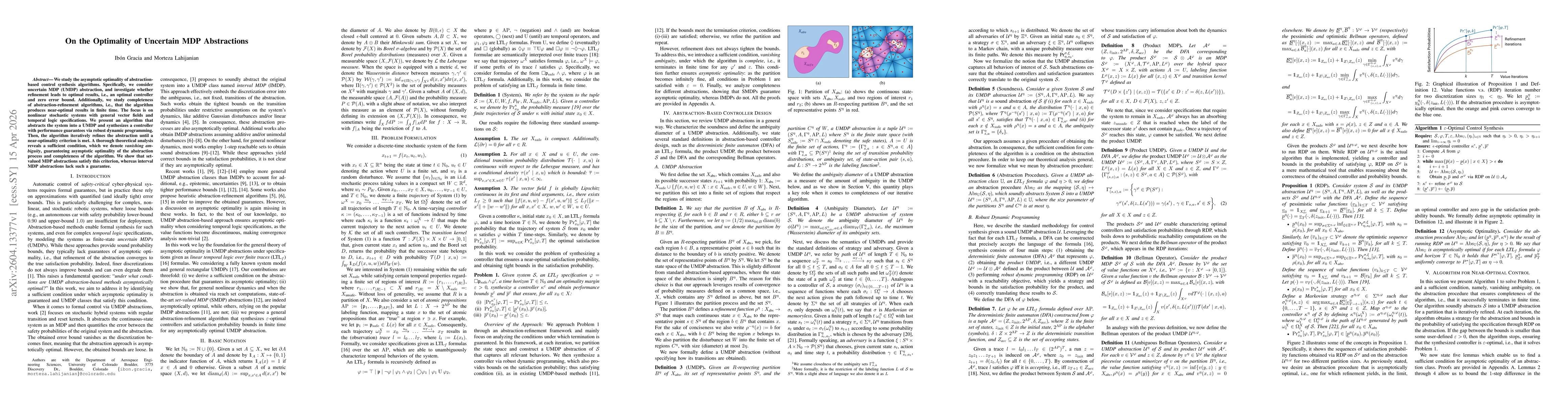 Thumbnail for On the Optimality of Uncertain MDP Abstractions