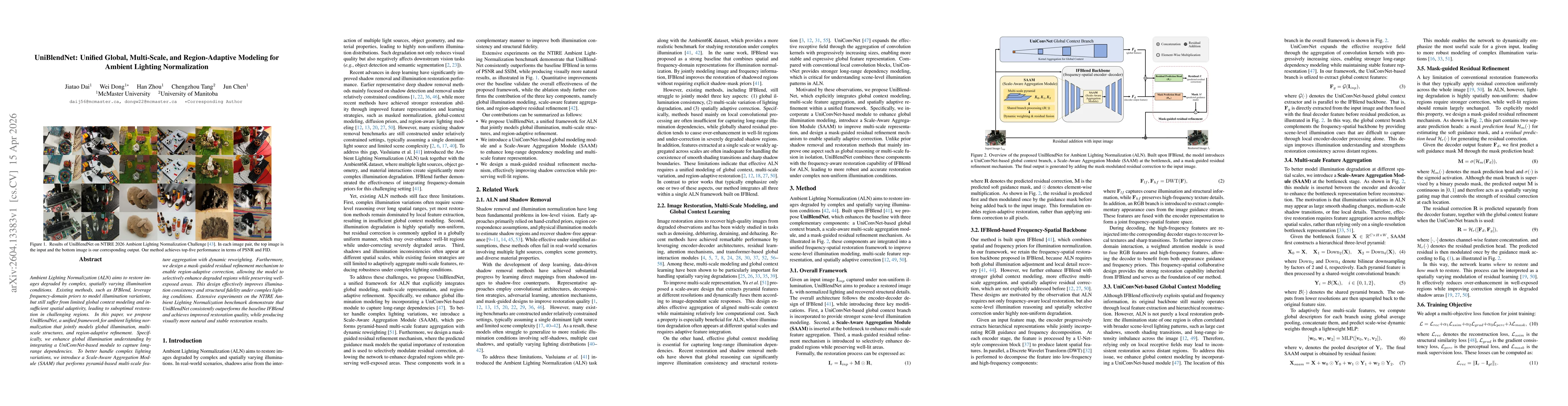 Thumbnail for UniBlendNet: Unified Global, Multi-Scale, and Region-Adaptive Modeling for Ambient Lighting Normalization