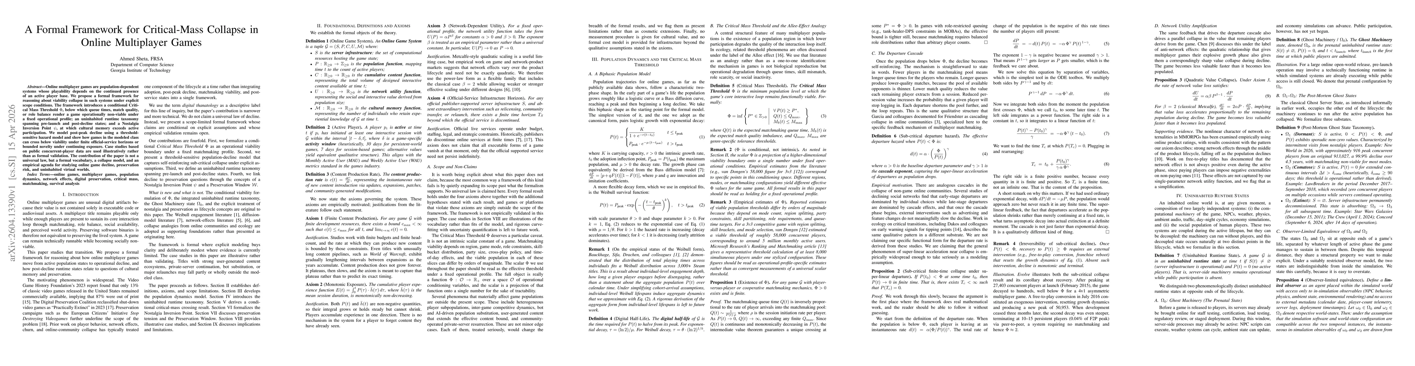 Thumbnail for A Formal Framework for Critical-Mass Collapse in Online Multiplayer Games