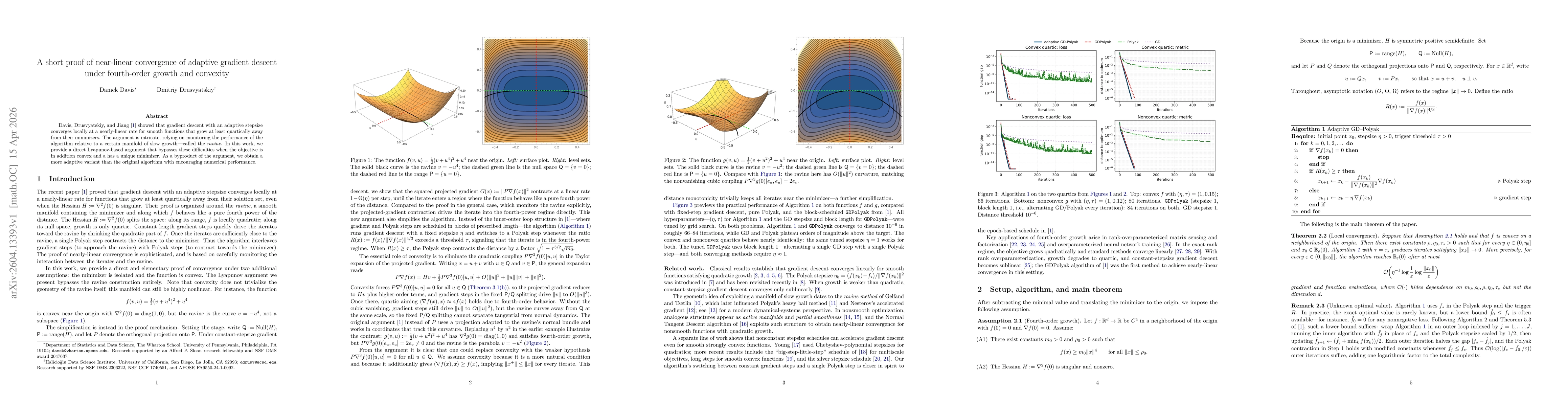 Thumbnail for A short proof of near-linear convergence of adaptive gradient descent under fourth-order growth and convexity
