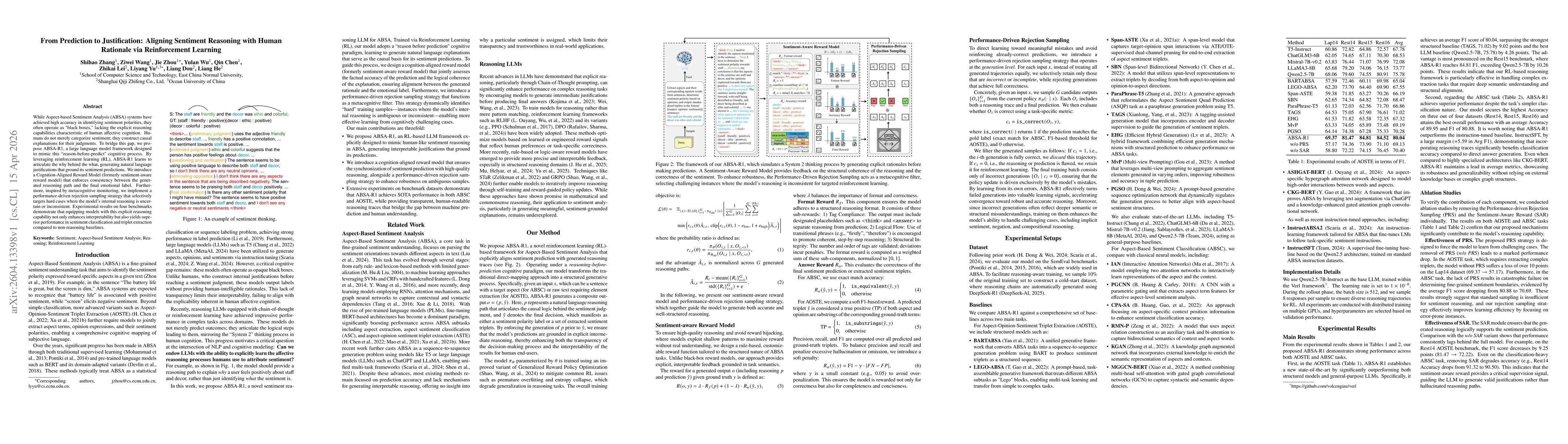 Thumbnail for From Prediction to Justification: Aligning Sentiment Reasoning with Human Rationale via Reinforcement Learning