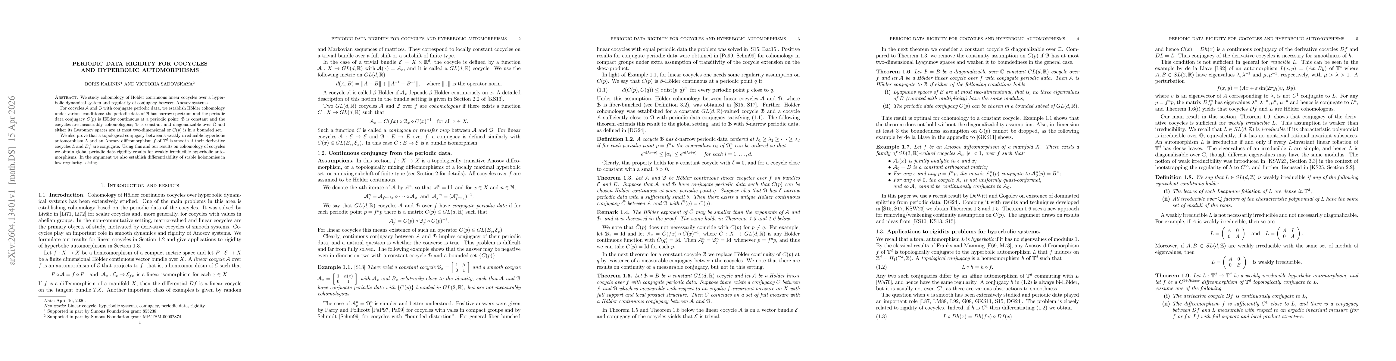 Thumbnail for Periodic data rigidity for cocycles and hyperbolic automorphisms