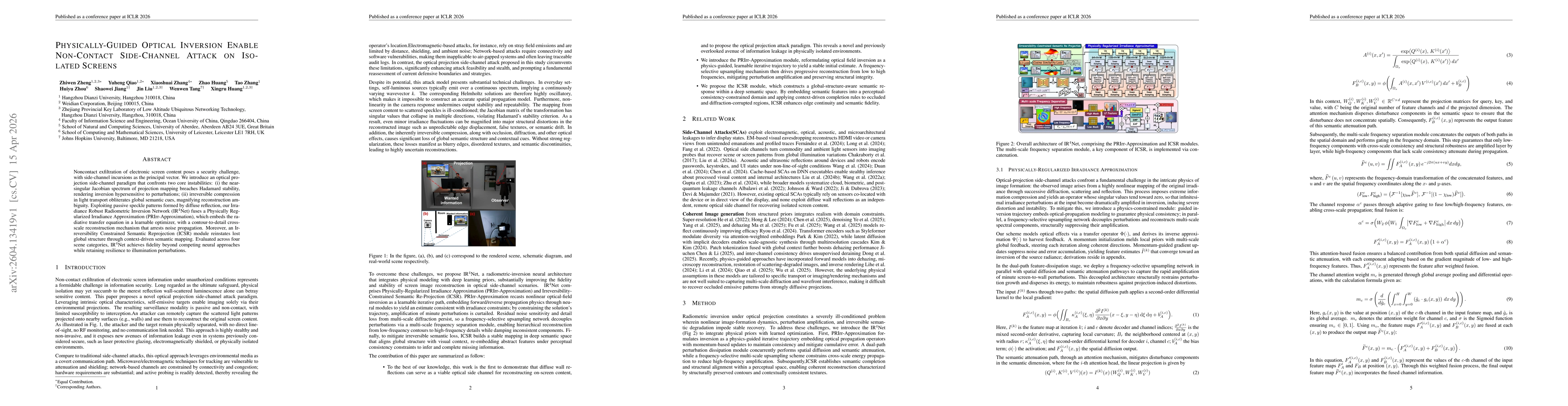 Thumbnail for Physically-Guided Optical Inversion Enable Non-Contact Side-Channel Attack on Isolated Screens
