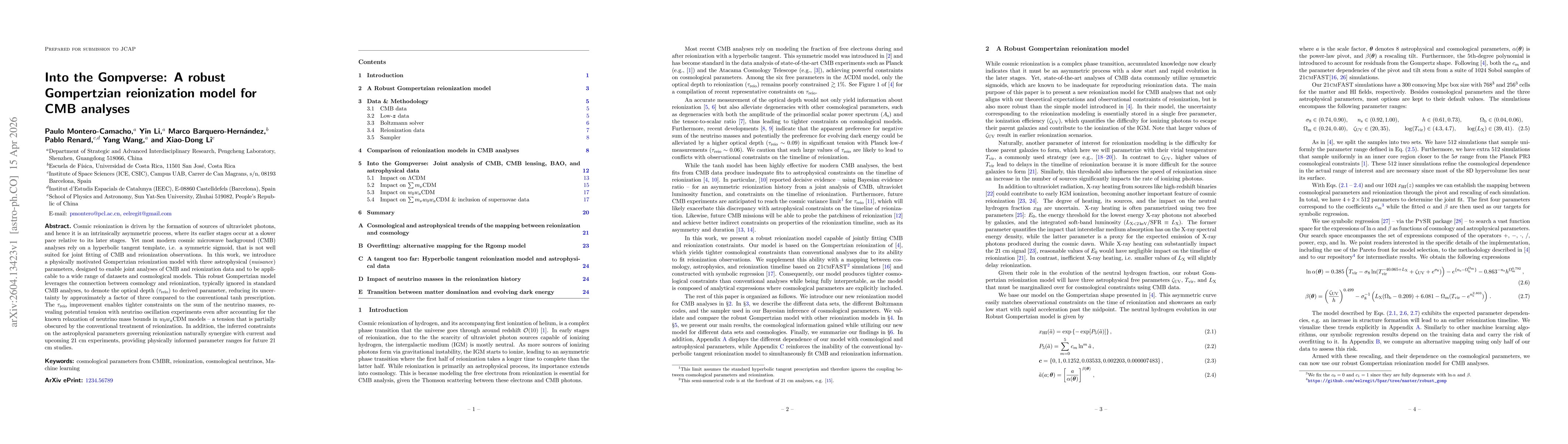 Thumbnail for Into the Gompverse: A robust Gompertzian reionization model for CMB analyses