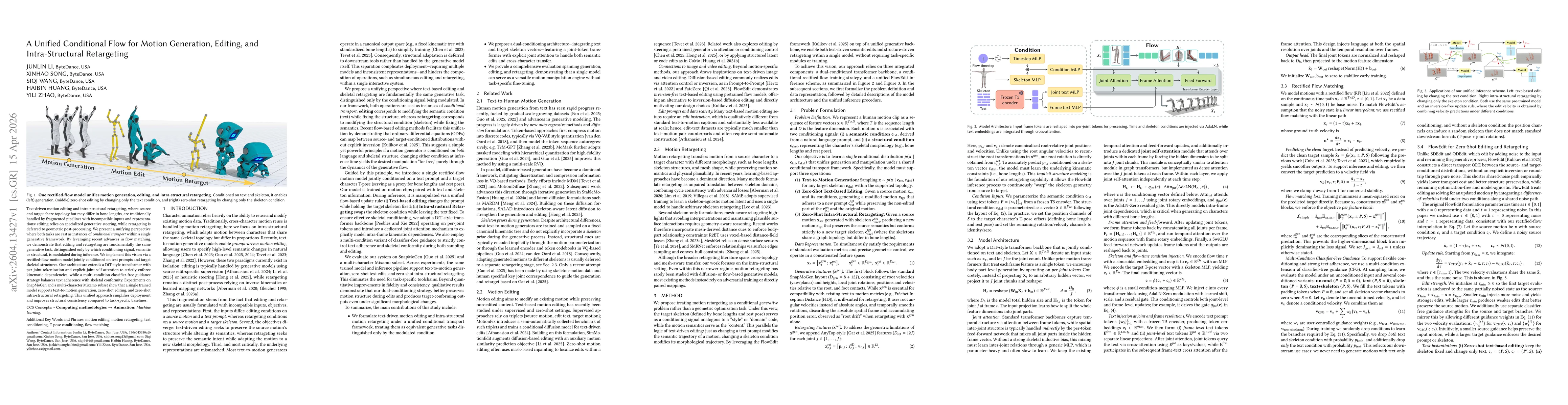 Thumbnail for A Unified Conditional Flow for Motion Generation, Editing, and Intra-Structural Retargeting