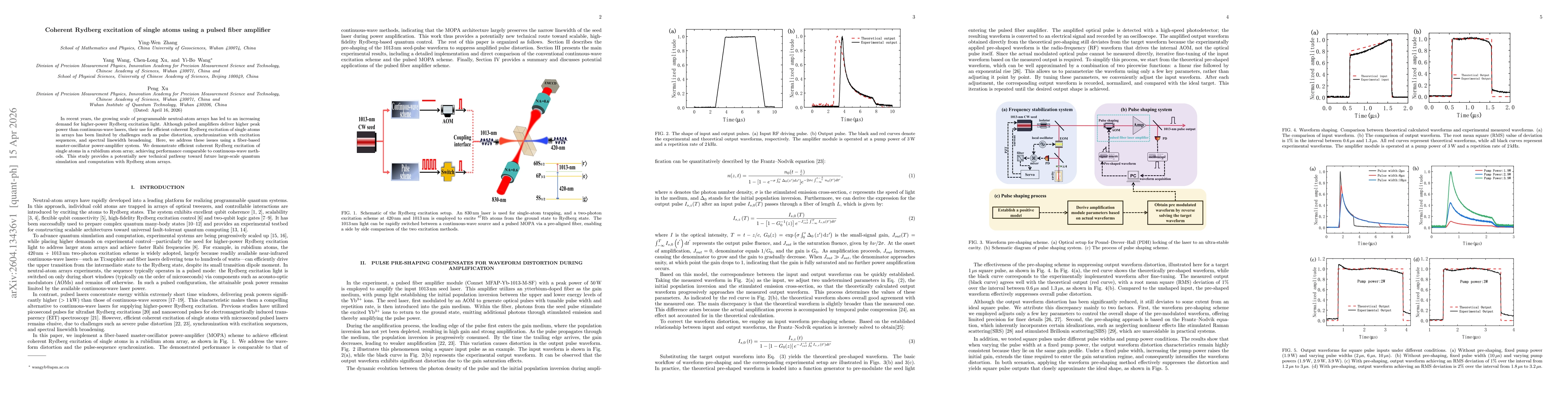 Thumbnail for Coherent Rydberg excitation of single atoms using a pulsed fiber amplifier