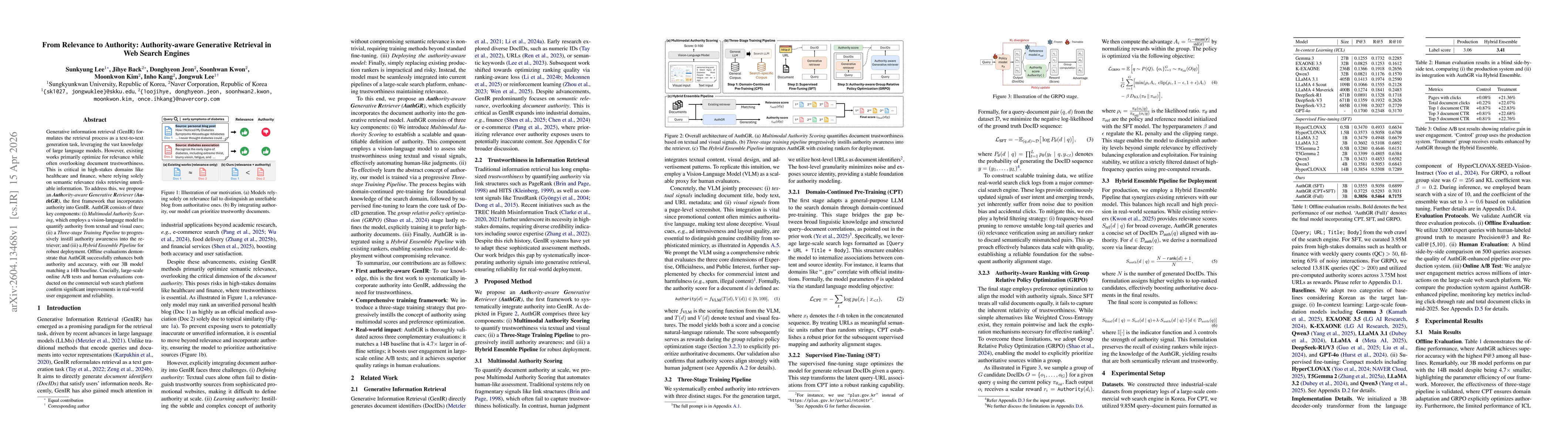 Thumbnail for From Relevance to Authority: Authority-aware Generative Retrieval in Web Search Engines