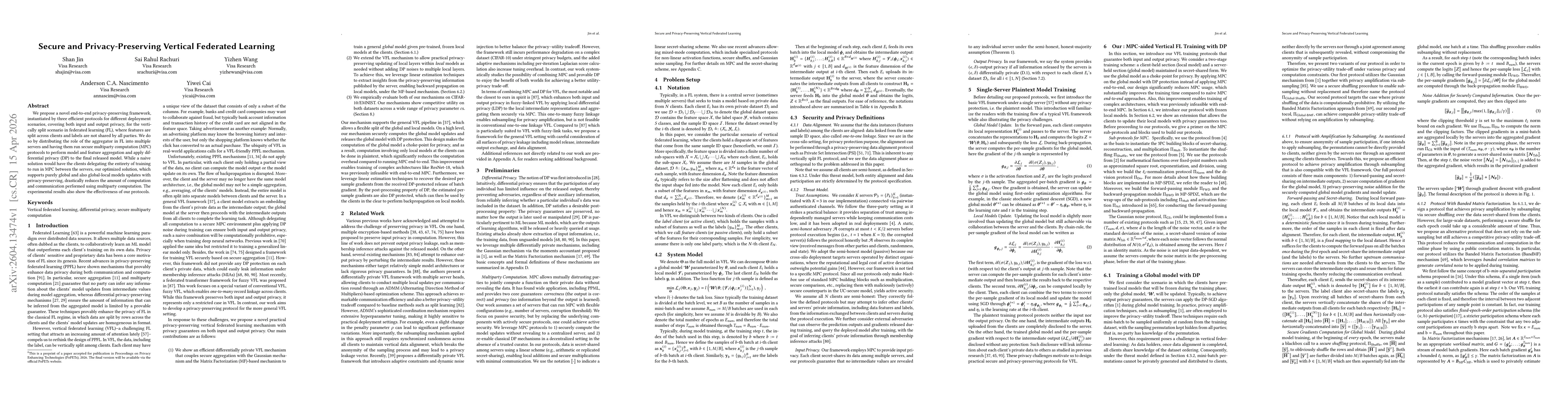 Thumbnail for Secure and Privacy-Preserving Vertical Federated Learning
